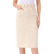 Women’s High Waisted Midi Denim Skirt