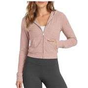 Women’s Full Zip Up Hooded Cropped Jacket with Pockets