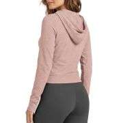 Women’s Full Zip Up Hooded Cropped Jacket with Pockets