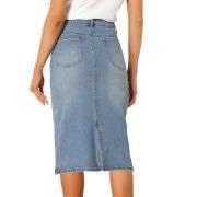 Women’s High Waisted Midi Denim Skirt