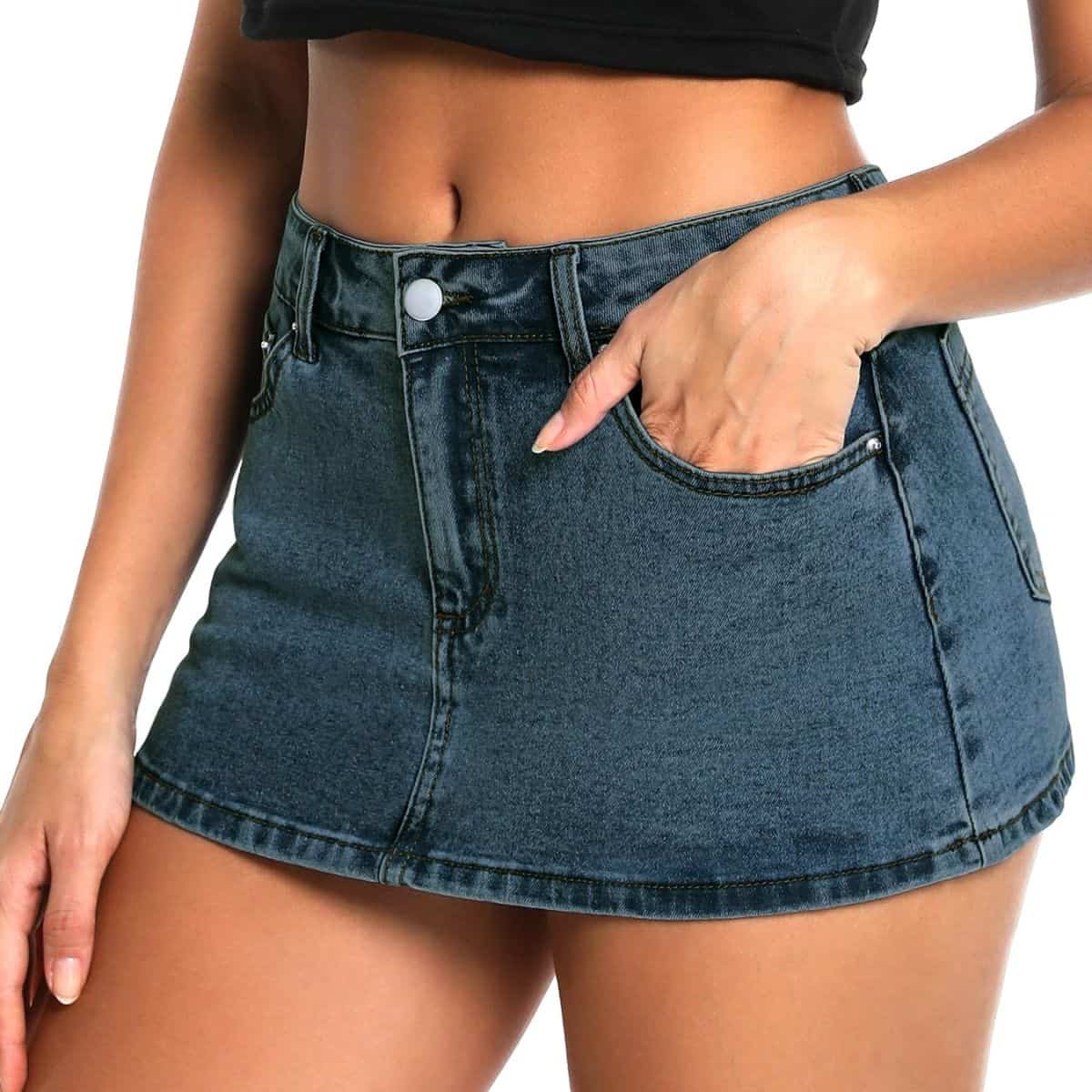 Women’s Low Rise Denim Mini Skirt