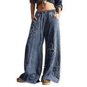 Women’s Y2K Boho Loose Wide Leg Jeans