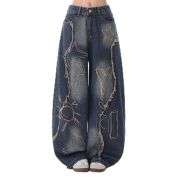 Women’s Y2K Style Loose Fit Denim Long Pants