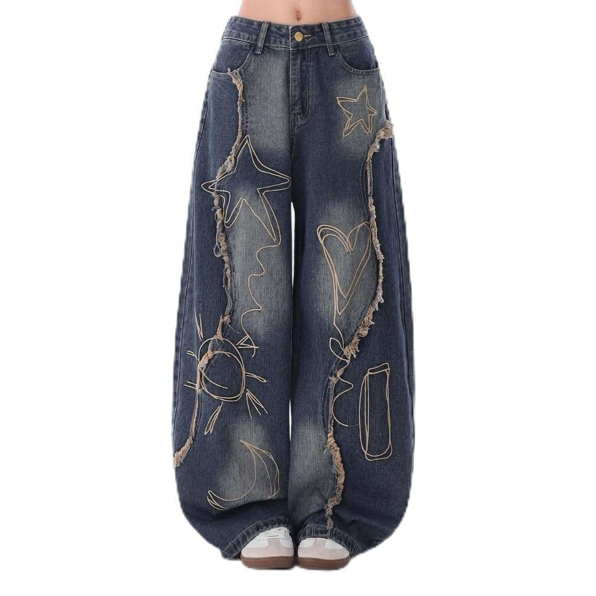 Women’s Y2K Style Loose Fit Denim Long Pants