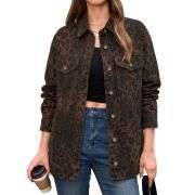 Women’s Leopard Print Denim Jacket