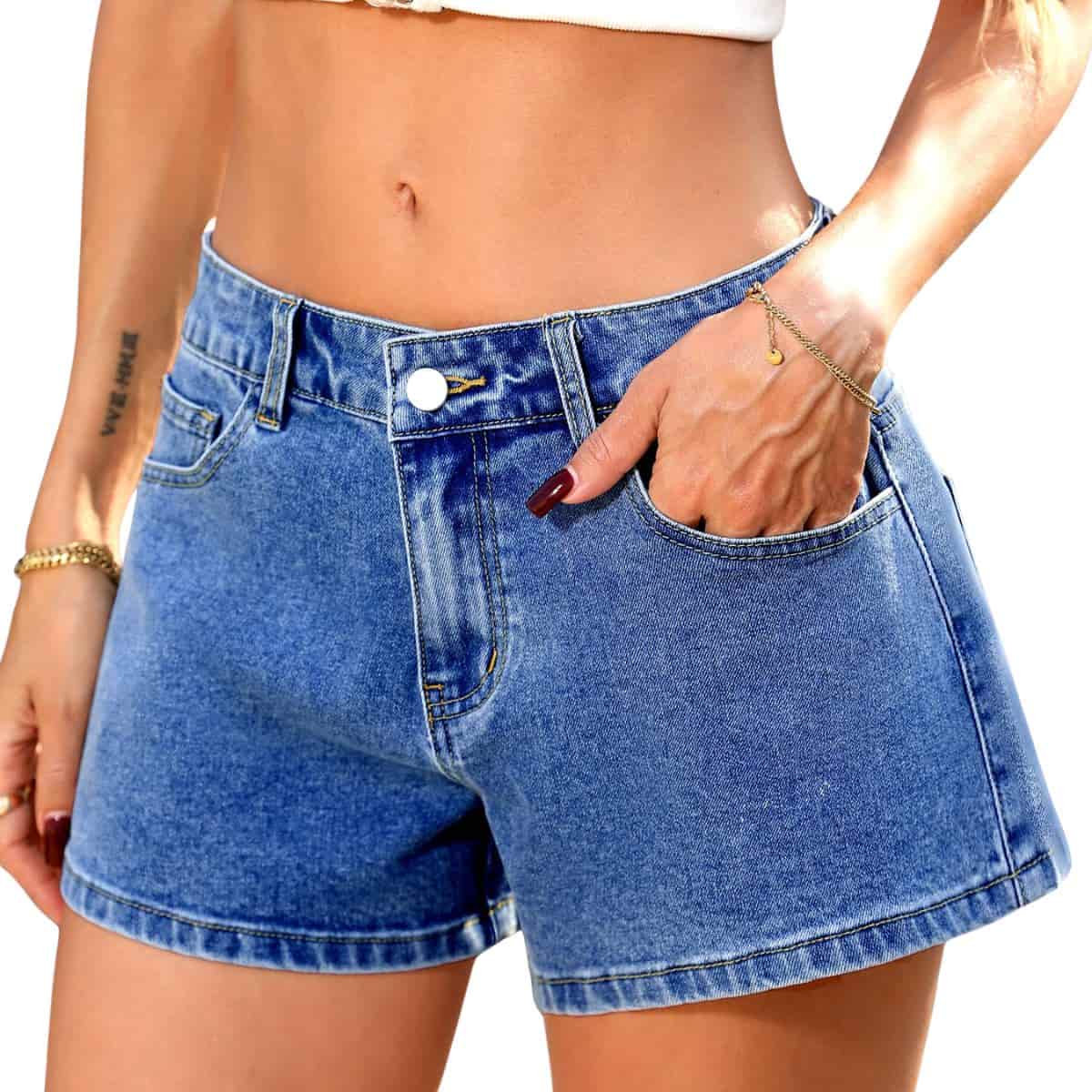 Women’s High Stretch Loose Fit Denim Shorts
