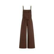 Women’s Bow Detail Adjustable Strap Denim Bib Overalls