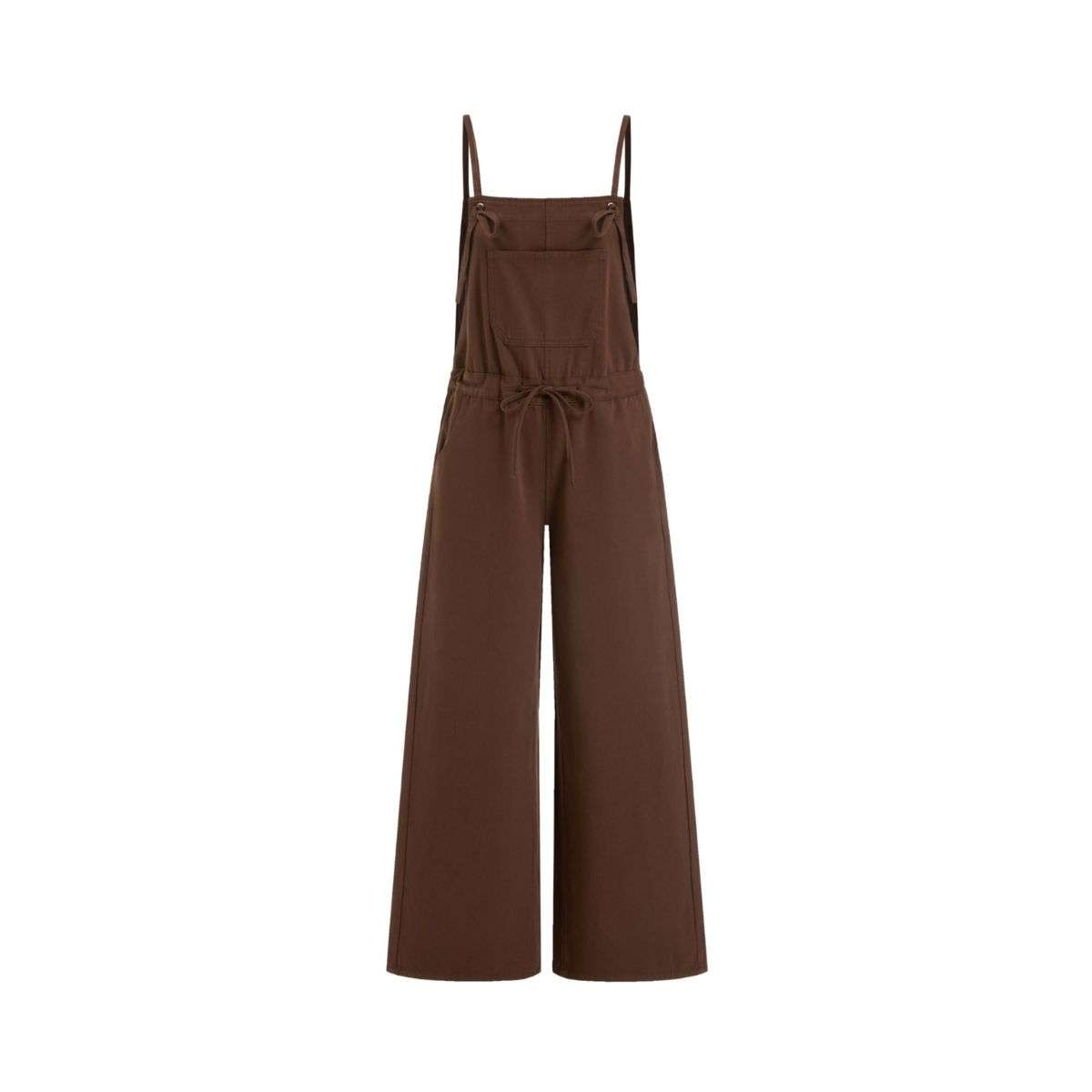 Women’s Bow Detail Adjustable Strap Denim Bib Overalls