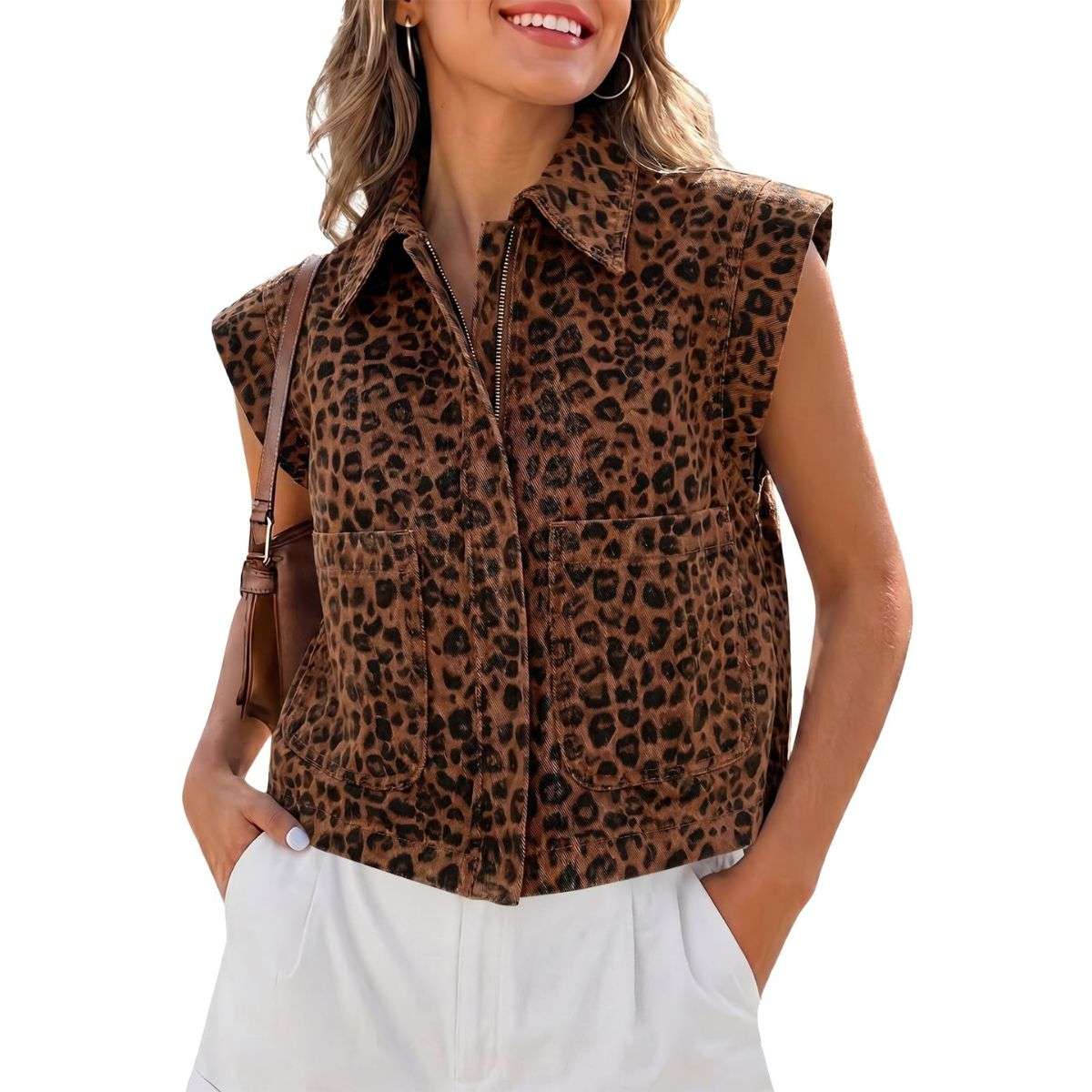 Women’s Zip Up Denim Vest