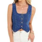 Women’s Square Neck Denim Vest