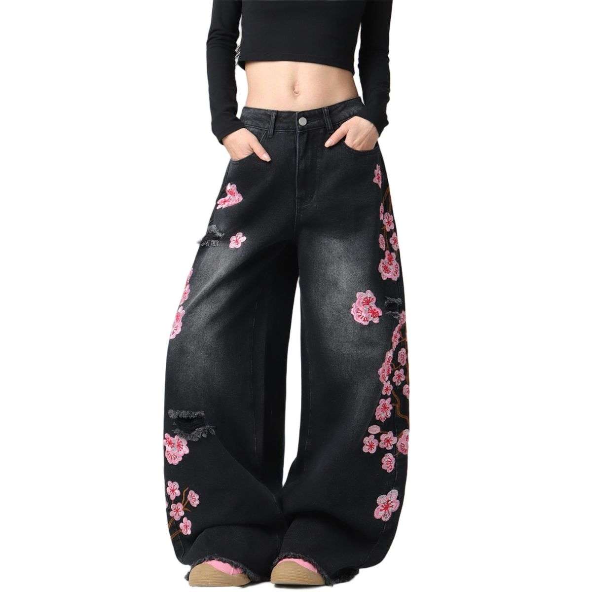 Women’s High Waist Wide Leg Loose Denim Jeans