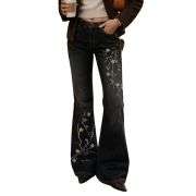 Women’s Mid Rise Embroidered Vintage Flare Jeans