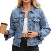 Women’s Slim Fit Button Front Western Denim Jacket