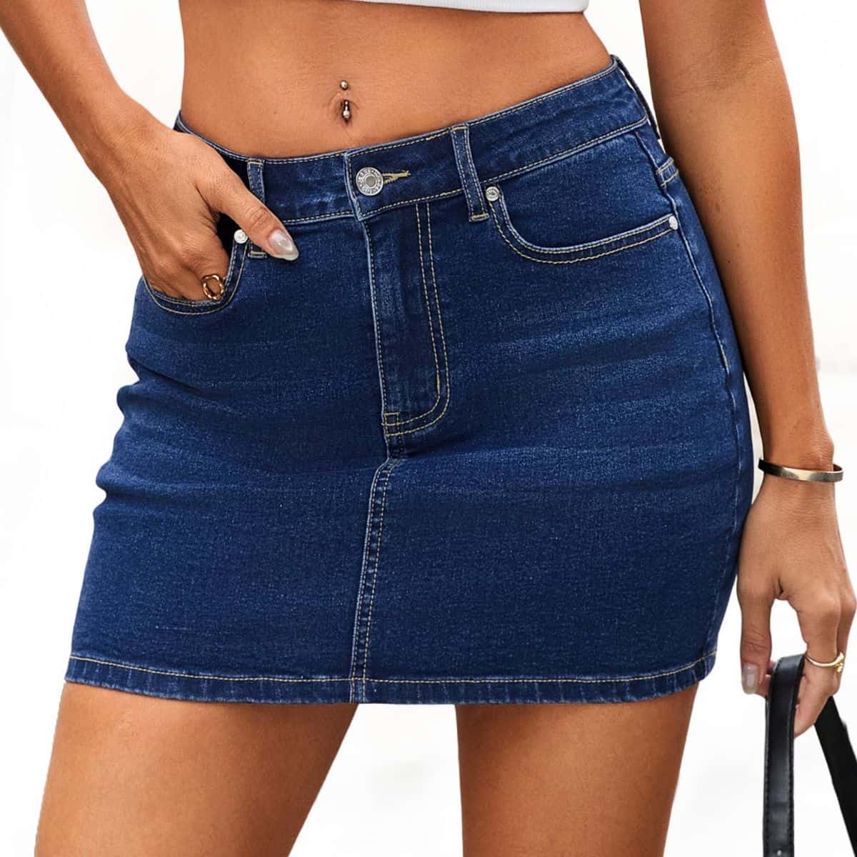 Women’s Y2K Low Rise Denim Mini Skirt
