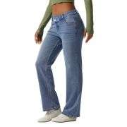 Women’s Asymmetrical Low Rise Straight Leg Jeans