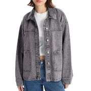 Women’s Loose Fit Button-Up Shirt Style Denim Jacket
