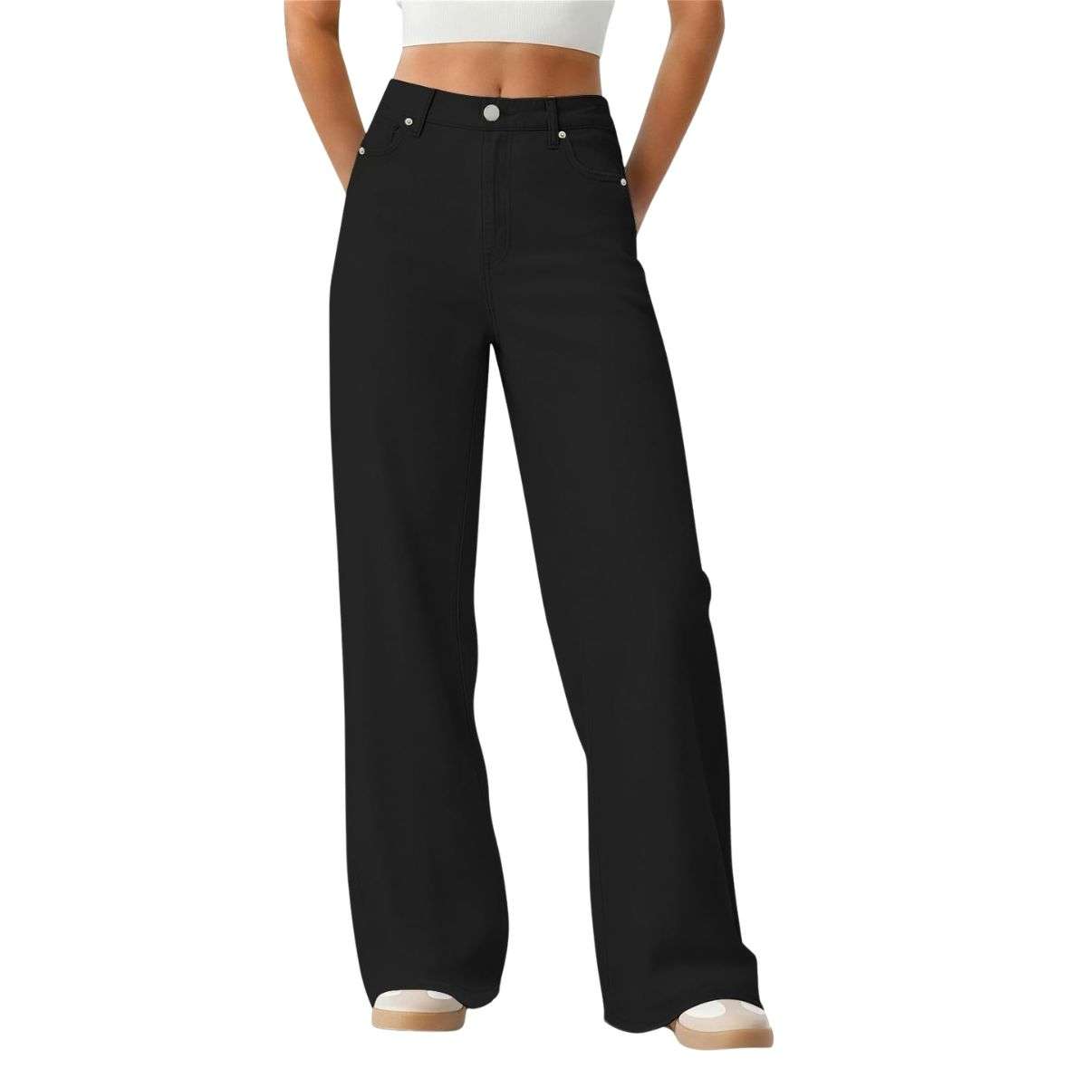 Women’s High Rise Loose Straight Wide Leg Jeans