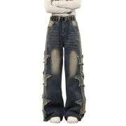 Women’s Cute Star Patchwork Loose Fit Jeans