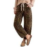 Women’s High Rise Leopard Print Wide Barrel Leg Jeans