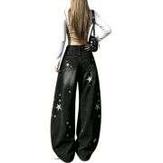 Women’s Cute Y2K Star Low Rise Barrel Leg Loose Jeans