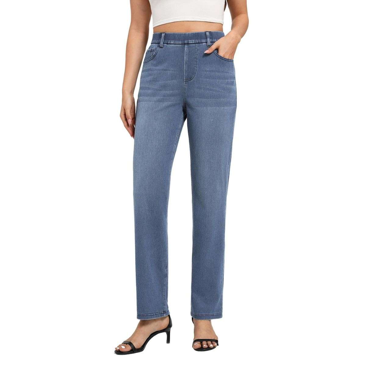 Women’s High Rise Stretch Straight Leg Jeans