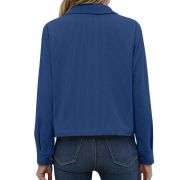 Women’s Fashion Cropped Corduroy Collared Long Sleeve Jacket