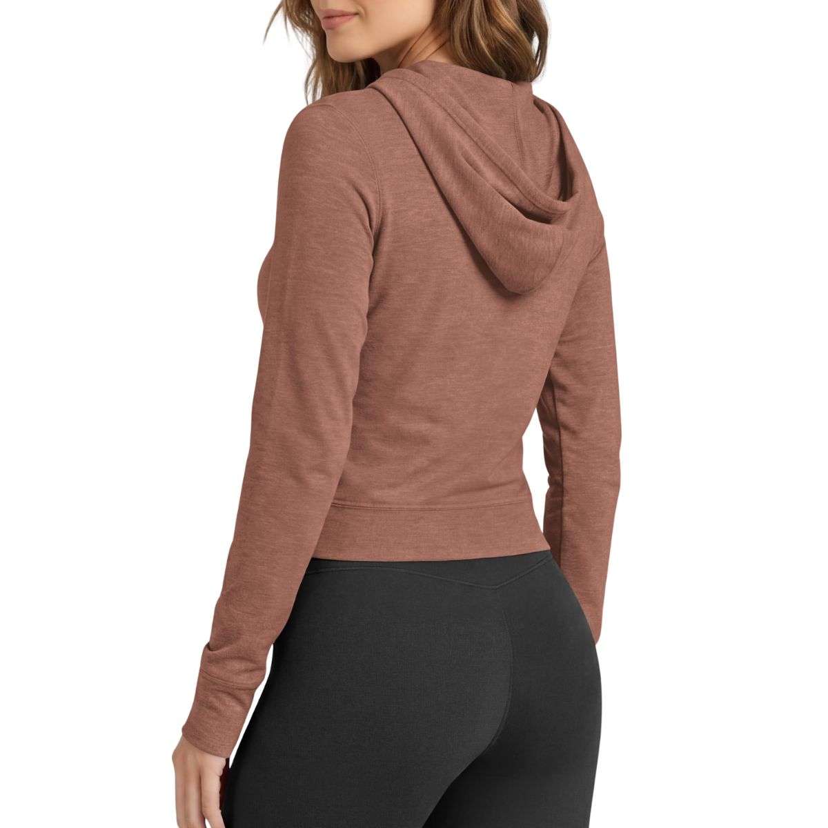 Women’s Full Zip Up Hooded Cropped Jacket with Pockets
