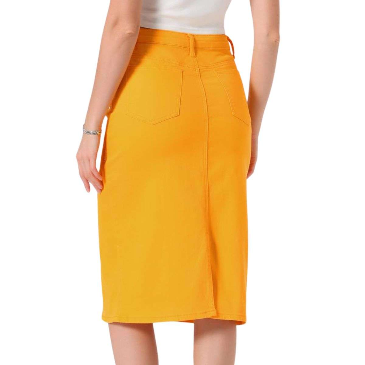 Women’s High Waisted Midi Denim Skirt