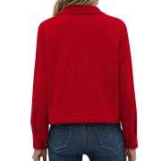 Women’s Fashion Cropped Corduroy Collared Long Sleeve Jacket