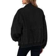 Women’s Zip Up Long Sleeve Loose Fit Denim Jacket
