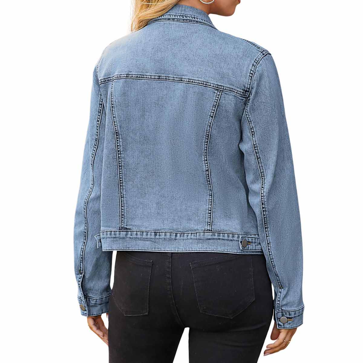 Women’s Slim Fit Button Front Western Denim Jacket
