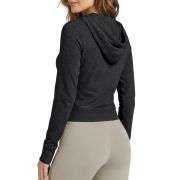 Women’s Full Zip Up Hooded Cropped Jacket with Pockets