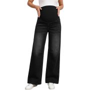 Maternity Stretchy Over The Belly Wide Leg Denim Pants