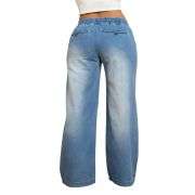 Plus Size Women’s Drawstring Waist Loose Wide Leg Jeans
