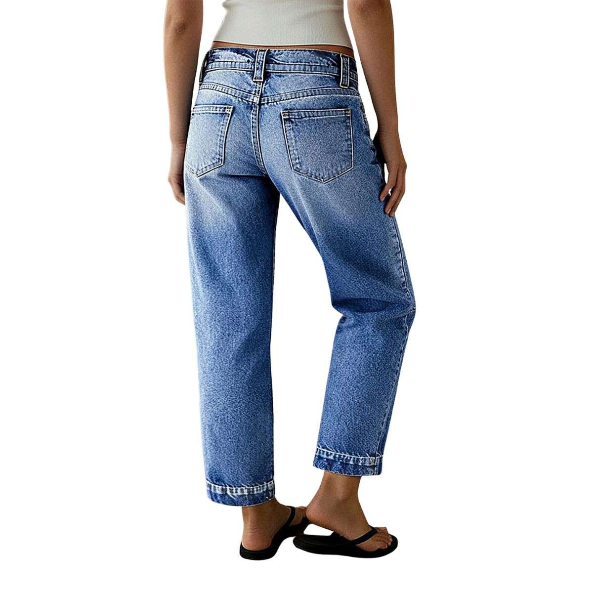 Women’s Mid Rise Straight Leg Ankle Length Jeans