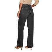 Women’s Solid Color Pocket High Rise Straight Leg Jeans