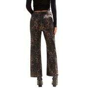 Women’s High Rise Wide Leg Stretch Leopard Print Ankle Jeans