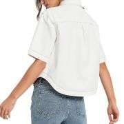 Women’s Short Sleeve Button Front Casual Denim Jacket
