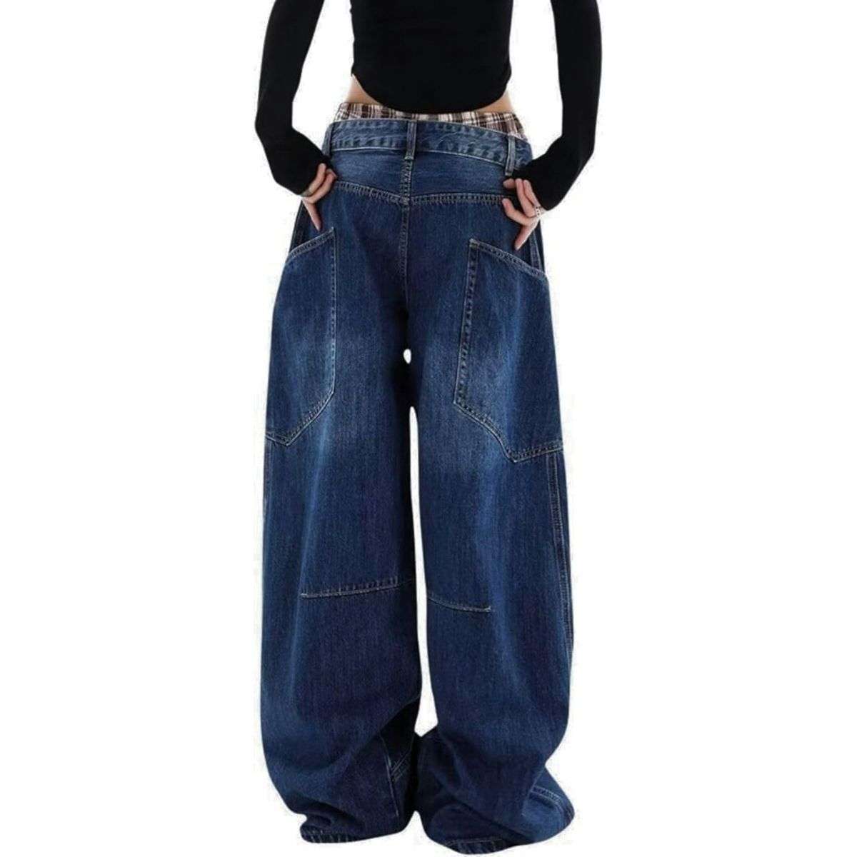 Women’s High Rise Barrel Leg Loose Fit Jeans