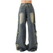 Women’s Cute Star Patchwork Loose Fit Jeans