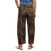 Women’s High Rise Leopard Print Wide Barrel Leg Jeans