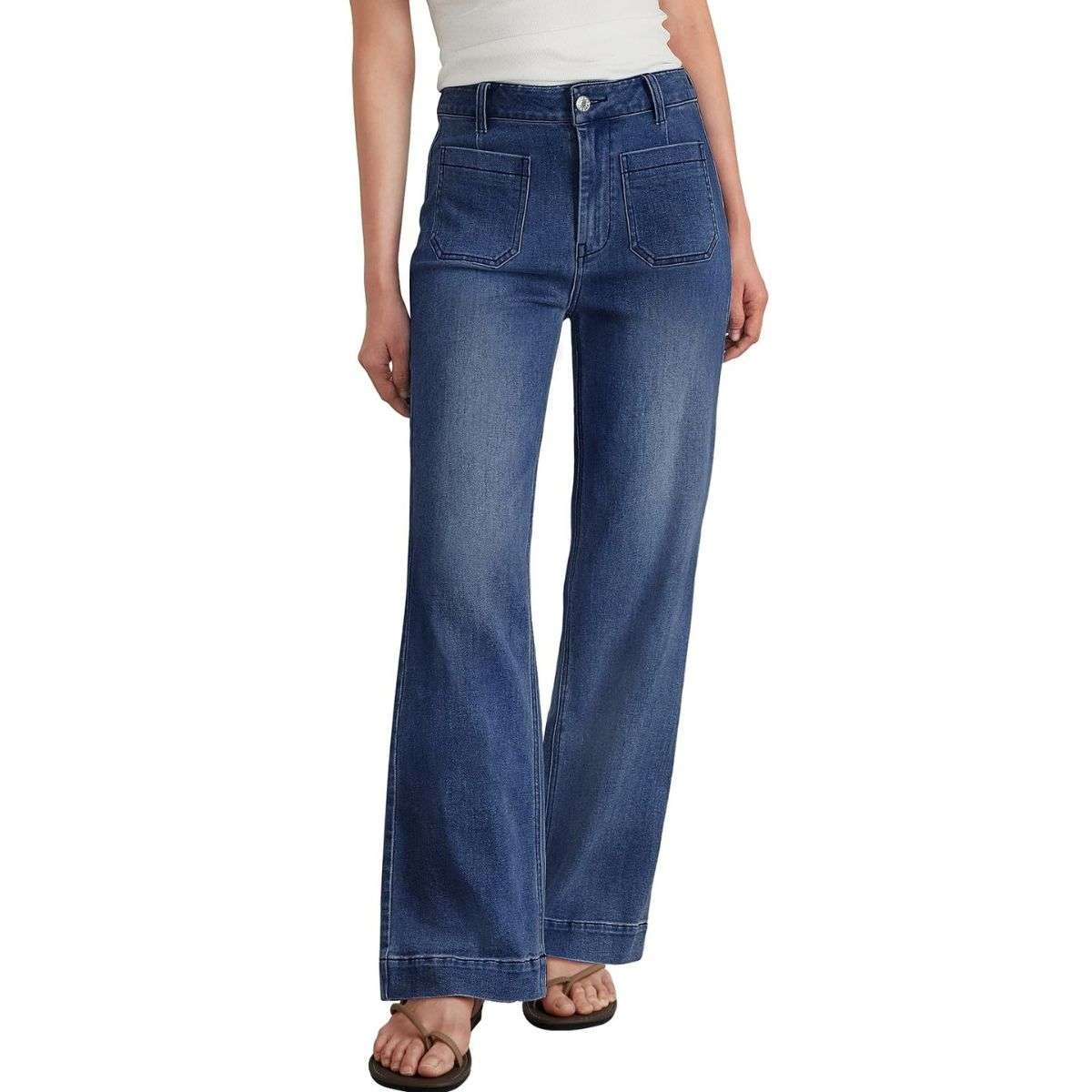 Women’s High Rise Stretch Straight Wide Leg Jeans
