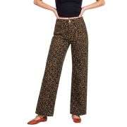 Women’s High Rise Cheetah Print Wide Leg Jeans
