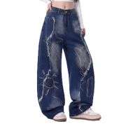 Women’s Y2K Style Loose Fit Denim Long Pants