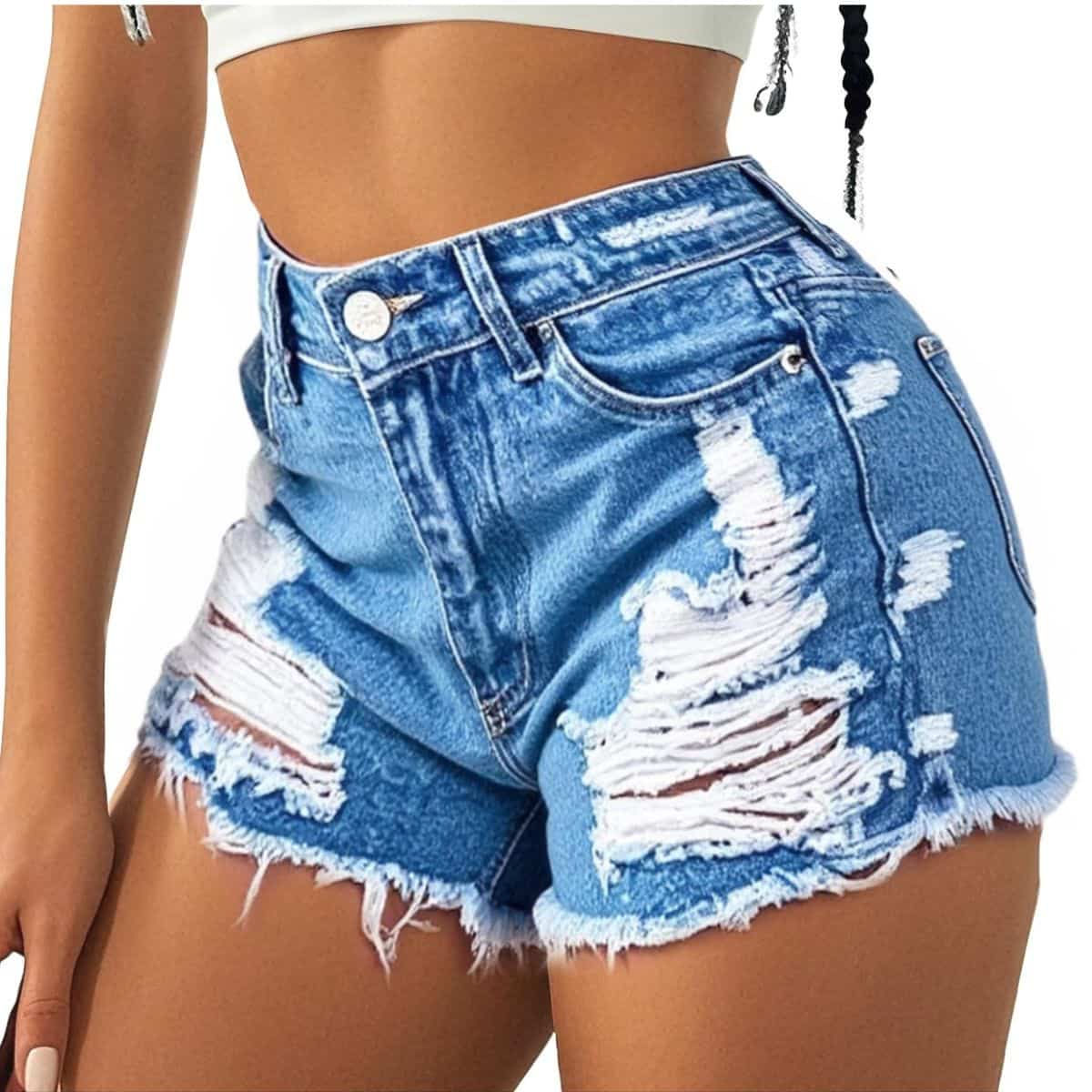 Women’s Sexy Ripped Denim Shorts
