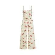 Women’s Bow Detail Adjustable Strap Denim Bib Overalls