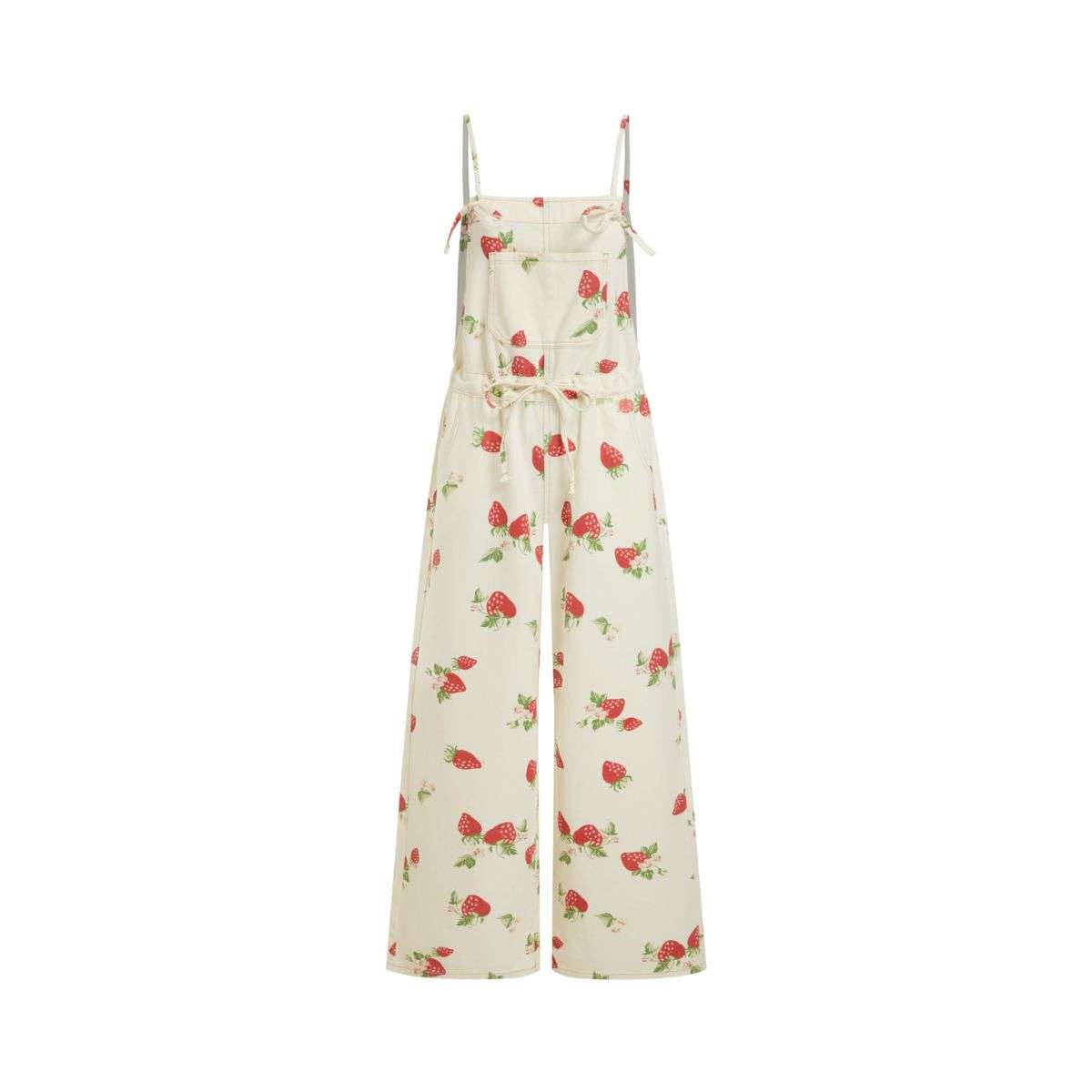 Women’s Bow Detail Adjustable Strap Denim Bib Overalls