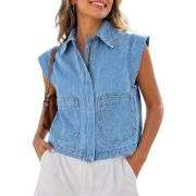 Women’s Zip Up Denim Vest