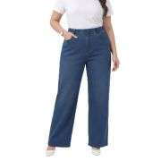 Women’s Plus Size Loose Casual High Waist Denim Long Pants