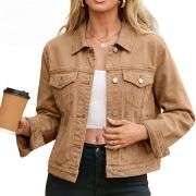 Women’s Slim Fit Button Front Western Denim Jacket